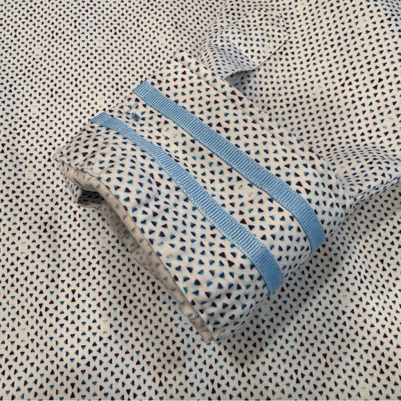 Robert Graham Shirt Mens Sz XL Blue & White Tiny Check Tailored Fit Flip Cuff - Picture 4 of 12